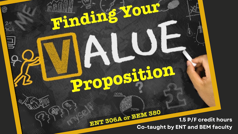 Finding Your Value Proposition written on a chalkboard